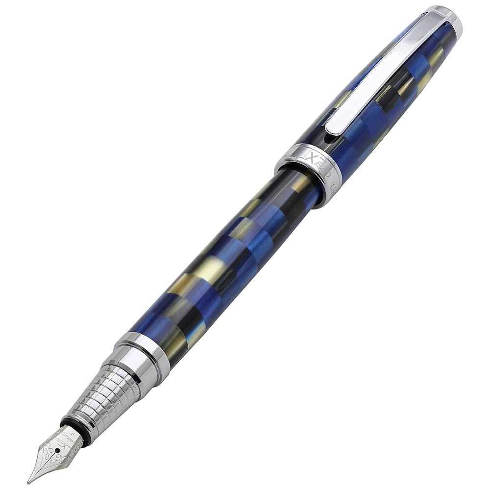 青色ボールペン機能付き万年筆 Amazon | Xezo Urbanite Blue Retro-style シリアル化ファイン
